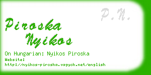 piroska nyikos business card